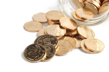jar of coins spilling out