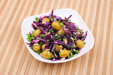 Fresh salad from vegetables on a plate