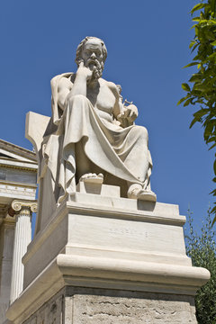 Socrates statue at the Academy of Athens in Greece