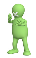 Puppet with sealed mouth