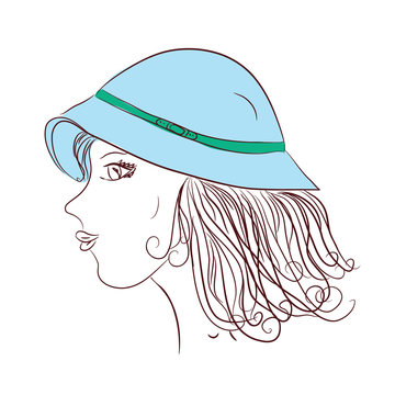 Sketch of  girl in the hat