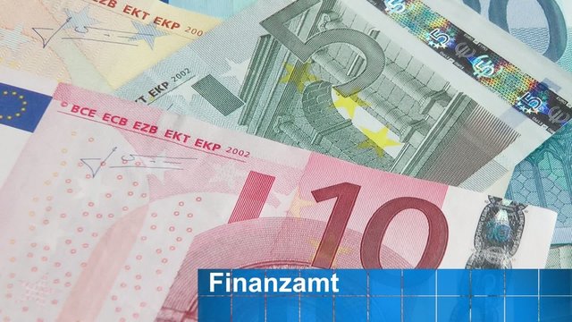 Euro Geldscheine und Finanzamt Video