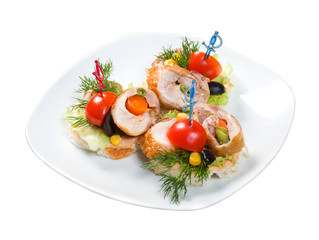 Canape with meat loaf.
