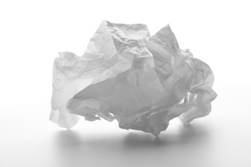Crumbled white paper
