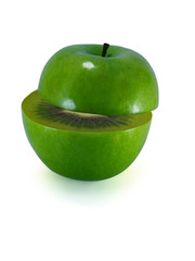 The transformation of green apples in kiwi
