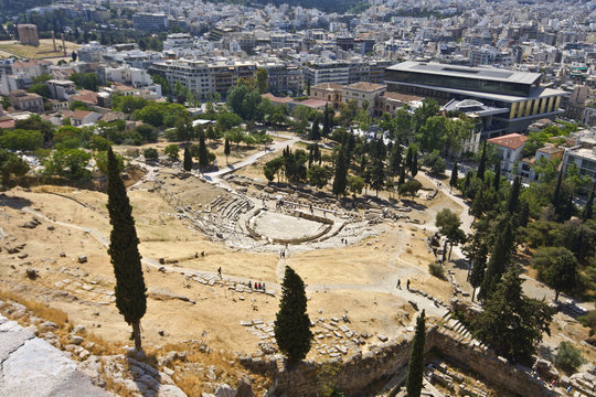Dionysus Theater At The Acropolis Of Athens In Greece