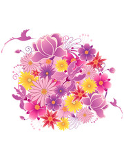 Colored floral background