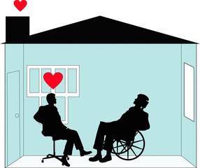 Rehabilitation and home care  and  given by loving care workers