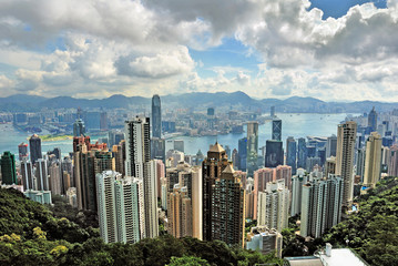 Obraz premium China, Hong Kong cityscape from the Peak