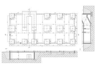 Construction drawing of a foundations