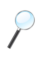 Vector illustration of a magnifying glass over white background