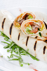Tortilla Wrap Cut in Half