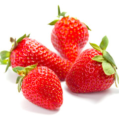 four fresh strawberries