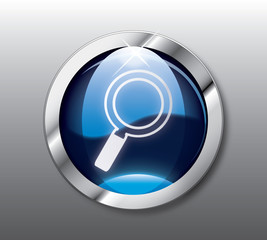 Blue search button vector