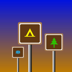 camping sign vector illustration