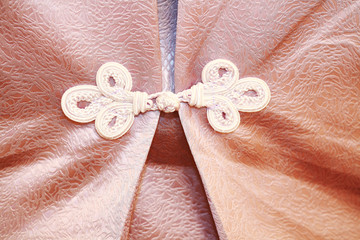 traditional Chinese Red knot buttons on silk dress