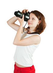 Young female photographer