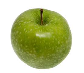 green apple with hand made clipping path