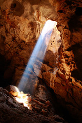 Nice sun ray in cave - 22780489