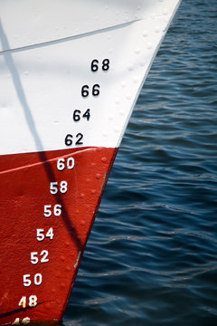 Numbers of ships depth gauge