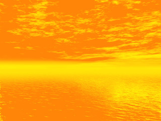 abstract background sea clouds sky yellow 3d cg