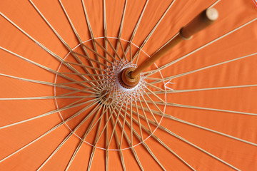 Orange paper hand made umbrella