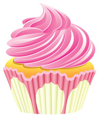 vector pink cupcake
