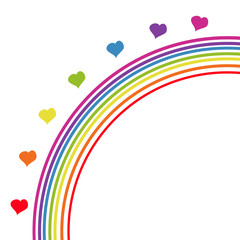 arc-en-ciel de coeurs