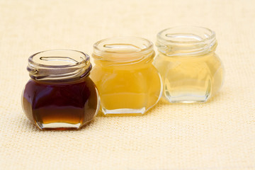 three jars of honey