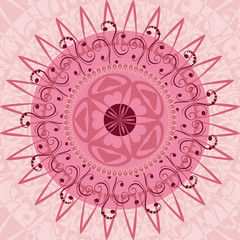 arabesque pattern pink carpet
