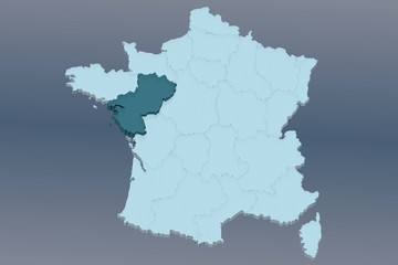 Fototapeta premium région pays de la loire sur france 3D