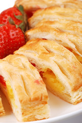 background from fresh buns on a plate