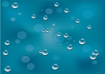 Water drops isolated on a blue background
