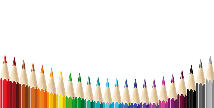 crayons de couleur en bois