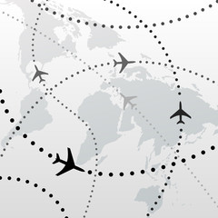 World airplane flight travel plans connections