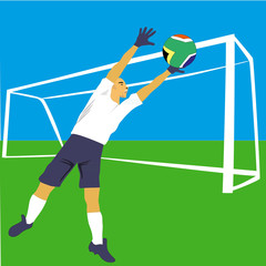 Fototapeta premium Jumping goalie