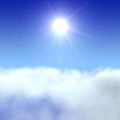 Fototapeta premium Widok na błękitne niebo nad chmurami