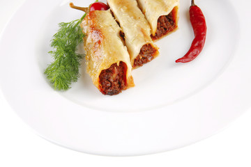 cannelloni and red hot peppers