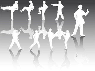 Junge  Taekwondokämper beim Training