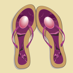 Beach footwear. Vector illustration