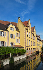 Fototapeta na wymiar Colorful houses of Alsace, France