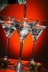 Martini being poured into a glass