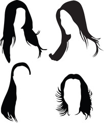 women hair silhouette vector