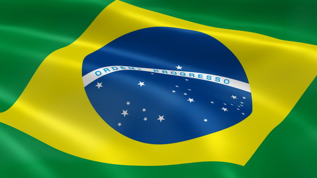 Brazilian flag in the wind