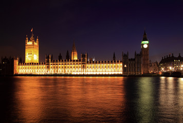 Obraz na płótnie Canvas Big Ben i Westminster w nocy