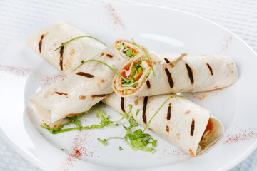 Tortilla Wrap Cut in Half