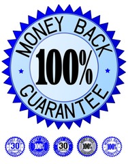 Money back guarantee blue