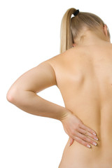 Naklejka premium Woman with spine and back pains