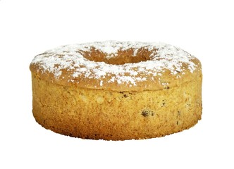 sweet ring cake on the white