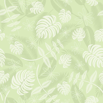 Seamless Tropical Leaf Pattern